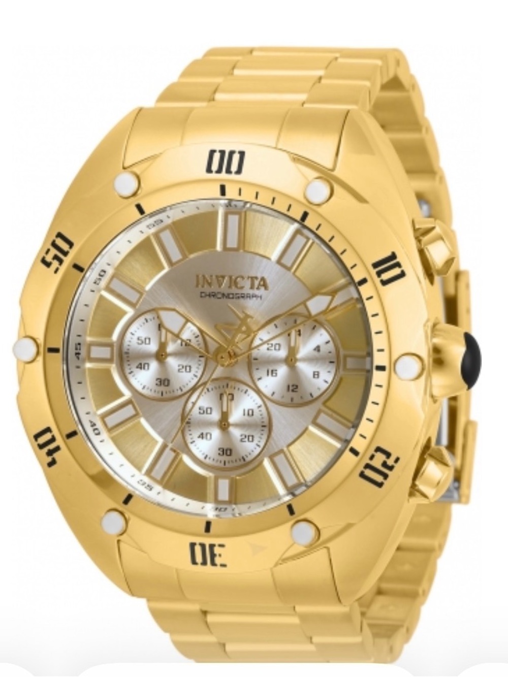 Invicta Gold and Silver Chronograph Bracelet Watch
